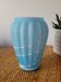 Blue and white opaline vase