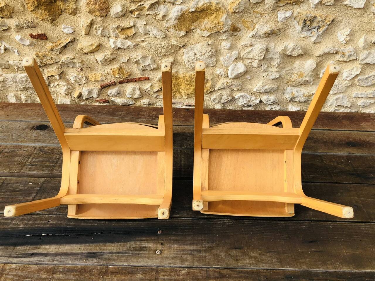 Paire de chaises enfant vintage, bois courbé circa 1950/1950