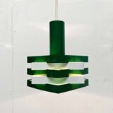 Modern metal lamella pendant lamp from the mid-century in the style of J. J. M. Hoogervorst for Anvia, 1960s.