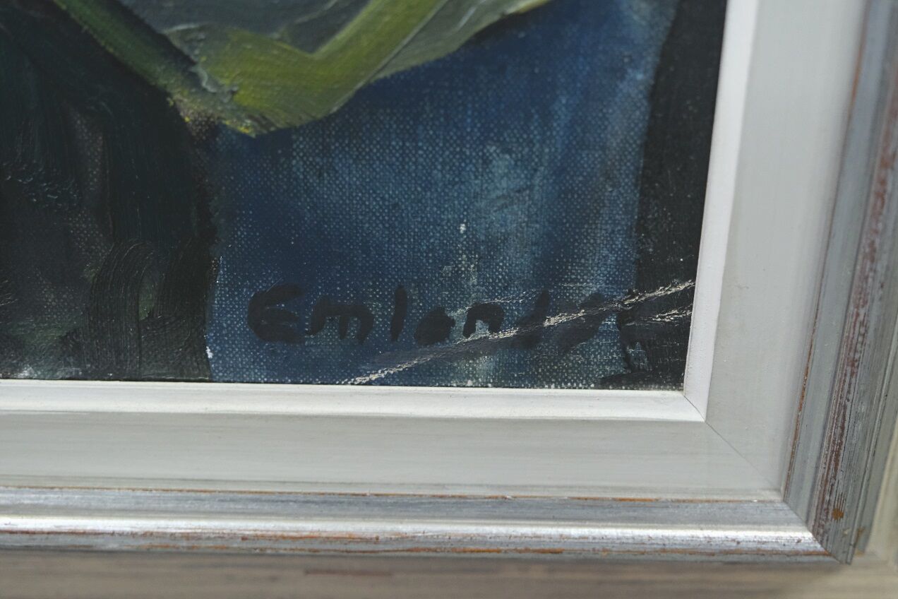 Einar Emland, Scandinavian modern painting, 1960s, Oil on Canvas, Framed