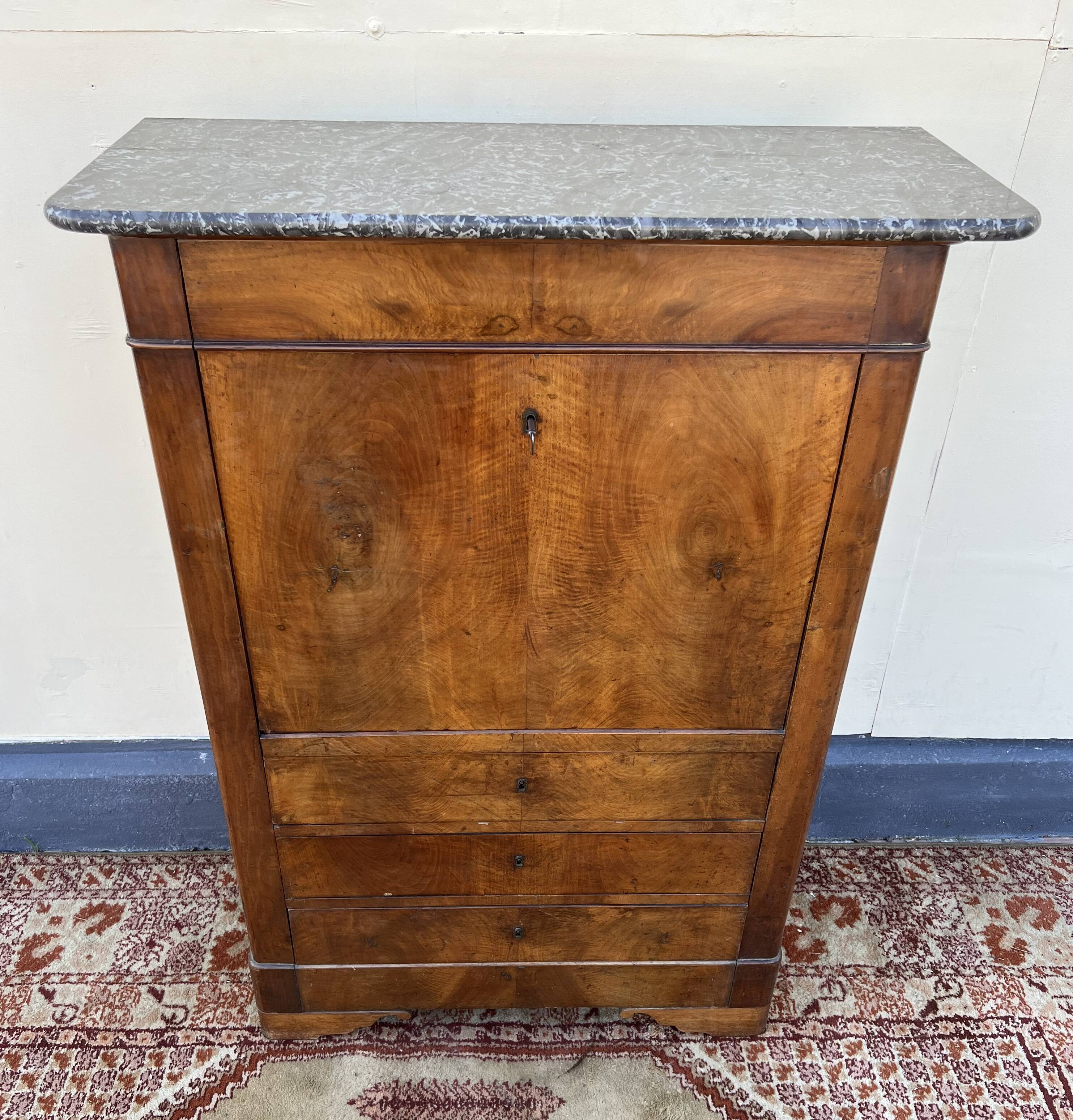 Secrétaire époque restauration en acajou