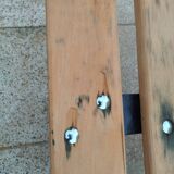 Garden bench with old cast iron legs
