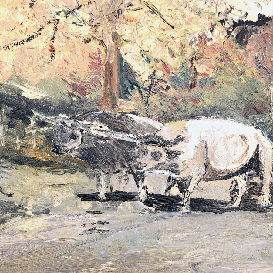 Tableau huile sur toile "La Campagne"