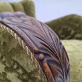 1950s, Danish relax chair. Furniture velour, oak wood,