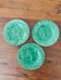 Antique green majolica dessert plates – Gien 🍇