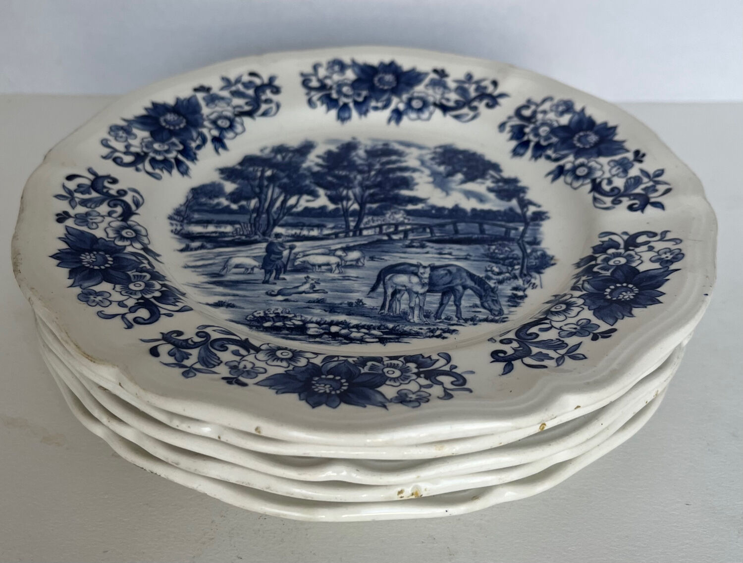 5 assiettes à dessert Derby Sarreguemines