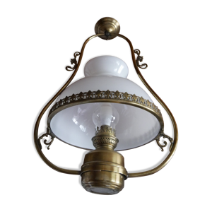 Lustre opaline laiton rustique