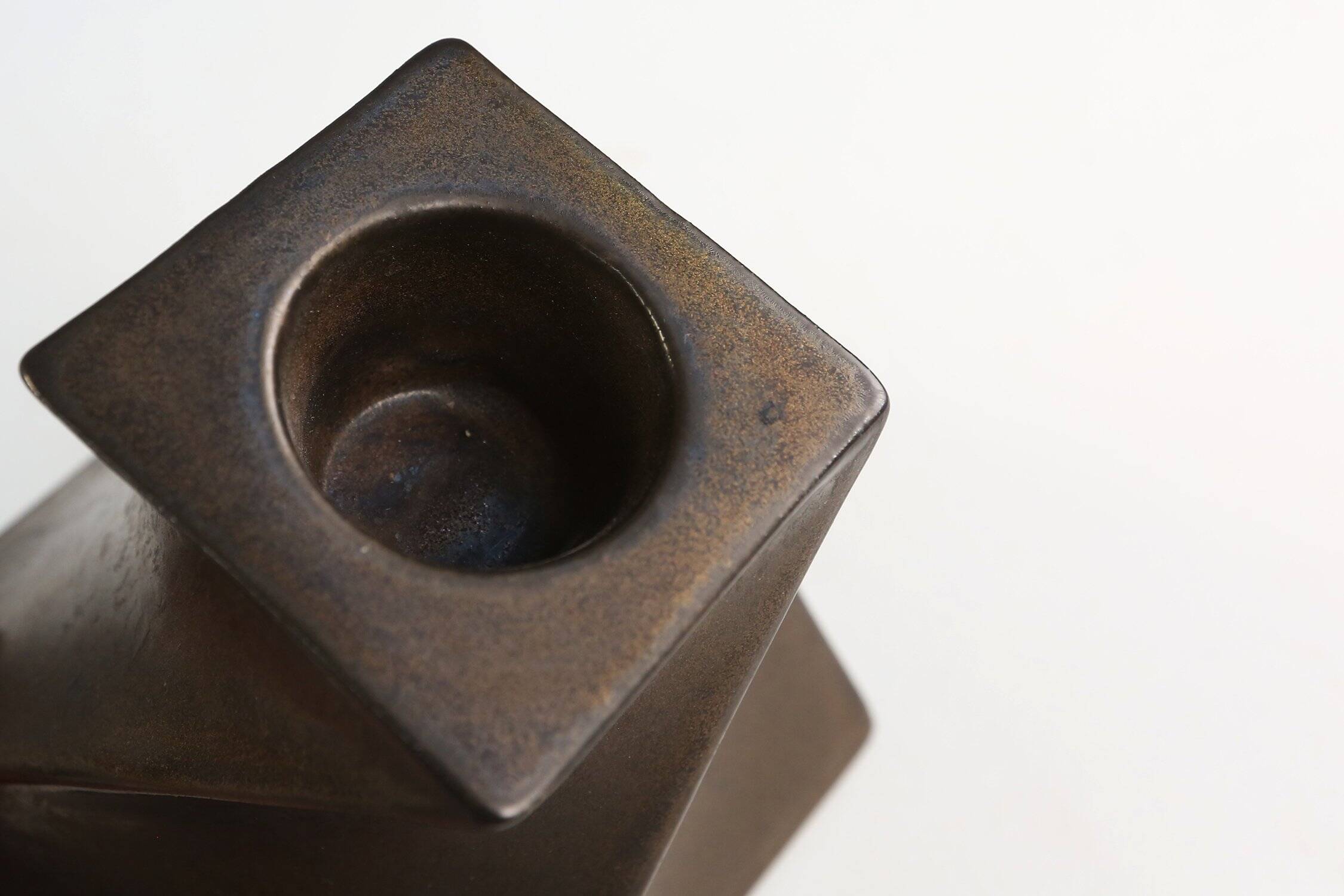 Bronze Candleholder in Ceramic by Jan Van Der Vaart, The Netherlands 1978