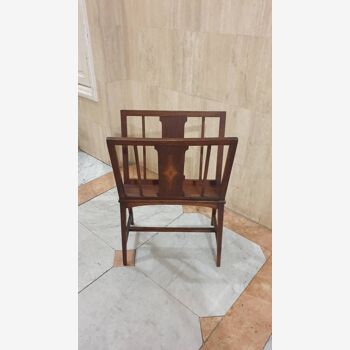 Magazine rack or partition in inlaid wood, early 20th century