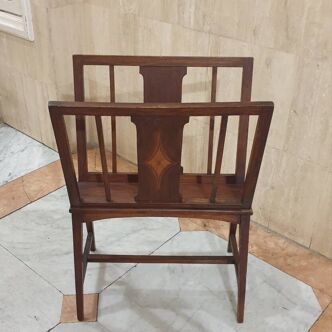 Magazine rack or partition in inlaid wood, early 20th century