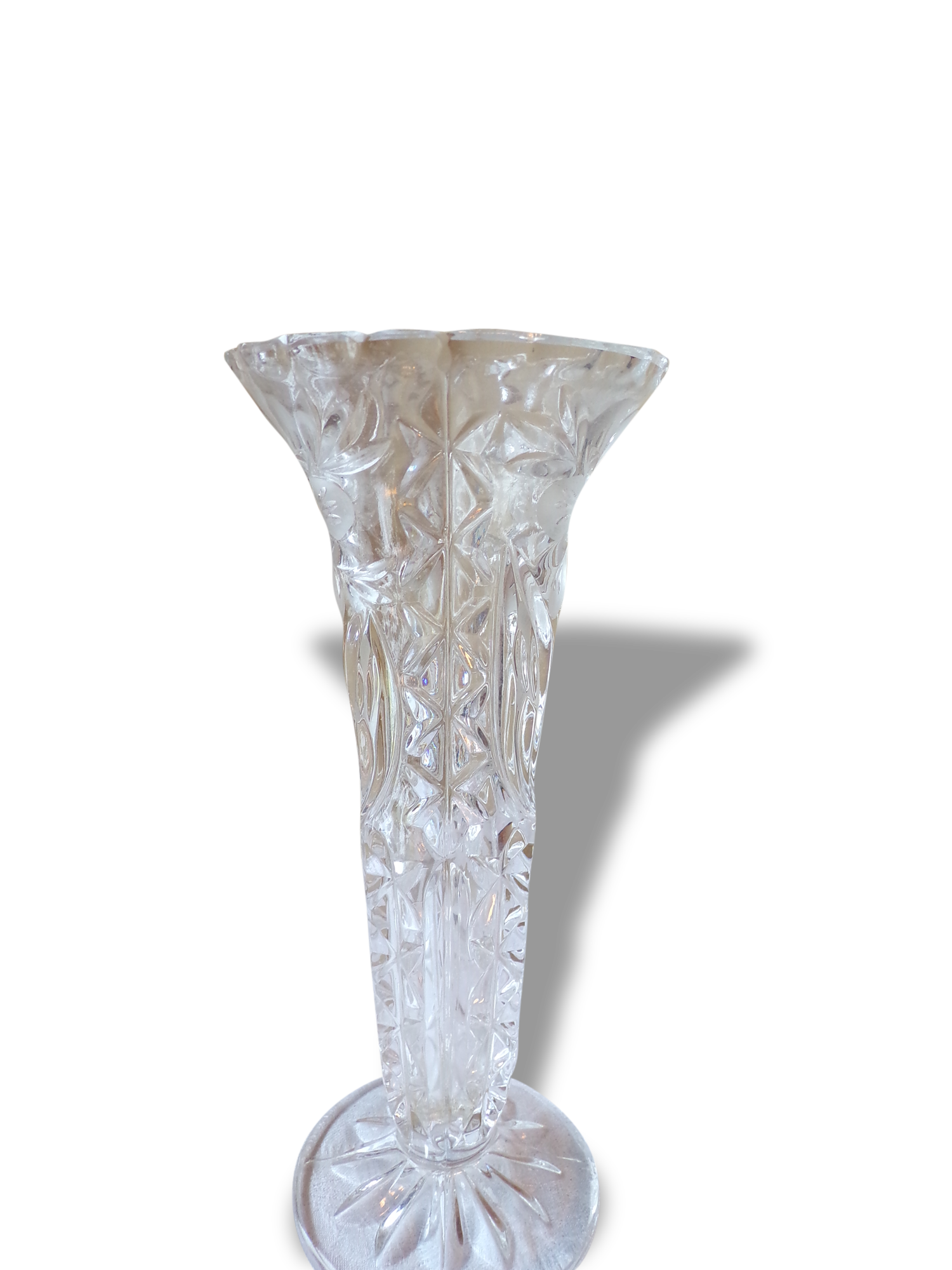 Carved glass vase
