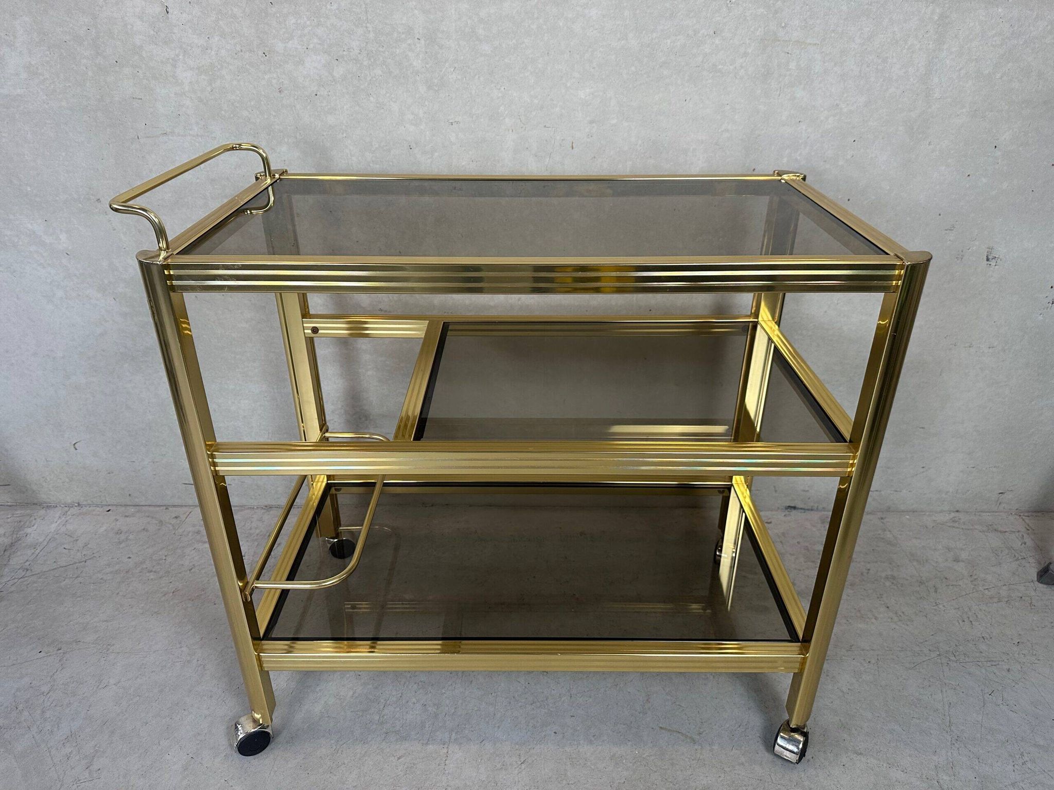 Desserte de bar vintage des années 80 – Hollywood Regency