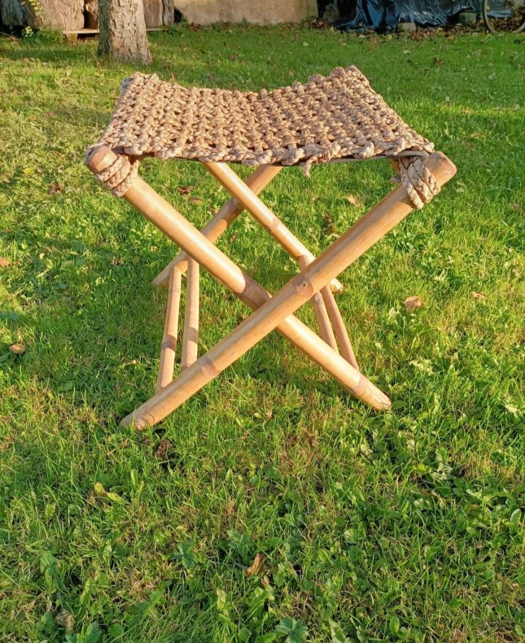Retro bamboo stool