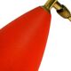 Rare Cosack Mid Century table lamp with red fine wrinkle finish and brass n