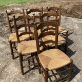 Set of 6 straw chairs
