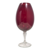 Vintage Crimson Hand-Blown Glass Vase, Empoli, Italy