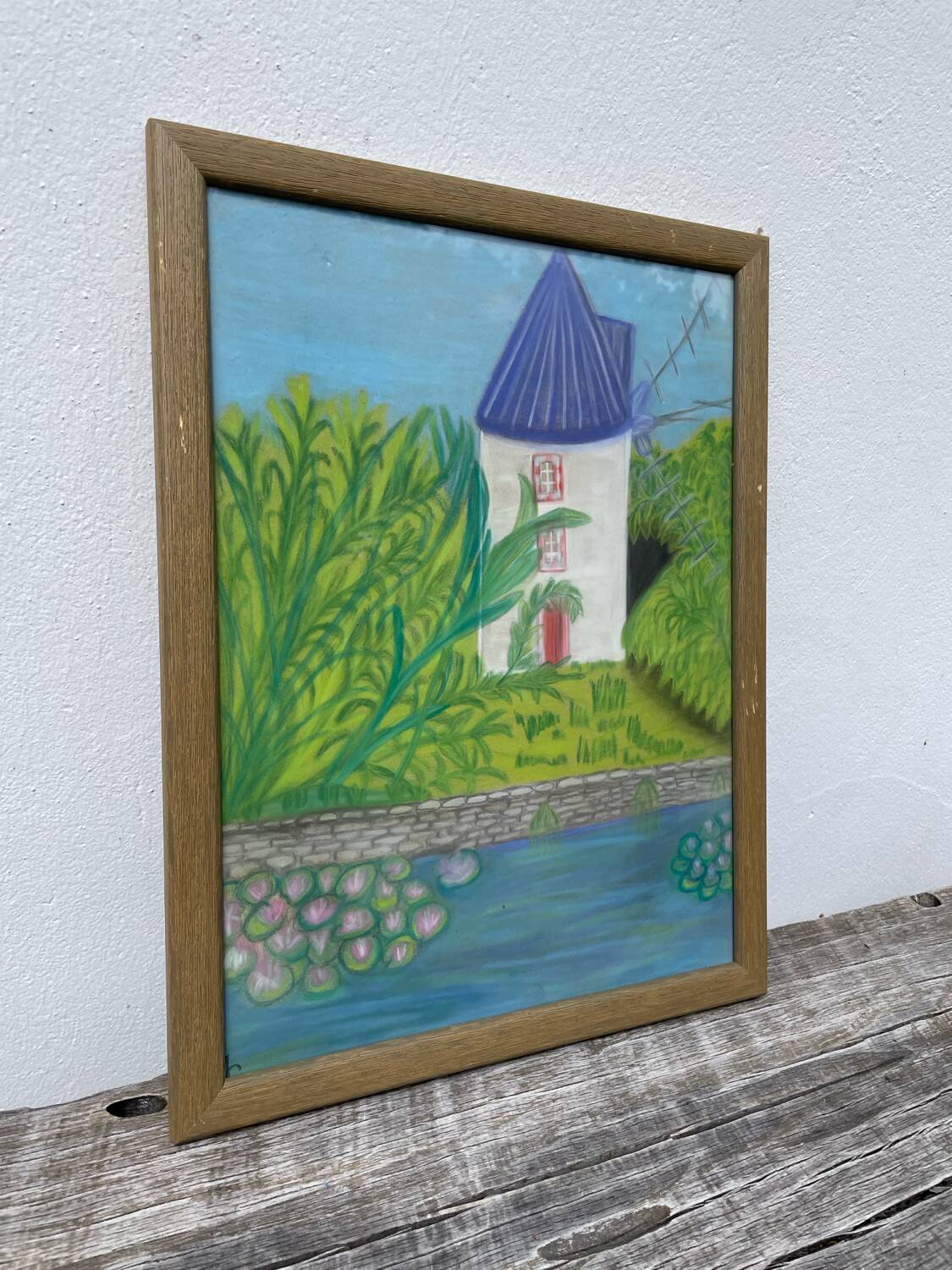Tableau paysage moulin