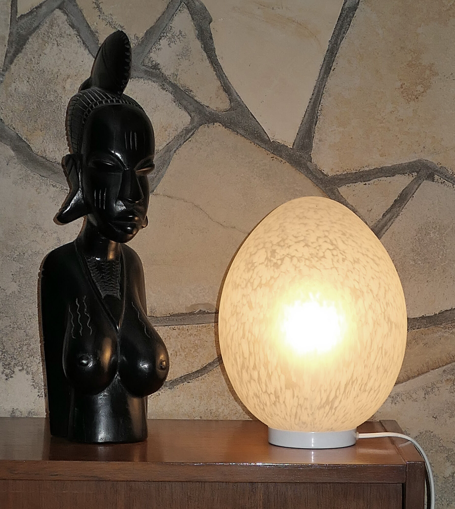 Pair of lamps "egg" - Egg lamps 70s-80s design Ben Swildens