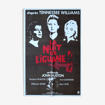Original movie poster "The Night of the Iguana" John Huston, Ava Gardner