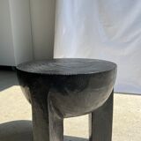 Monoxyl sofa end in black mango tree tripod half-sphere tray h:45 d:44