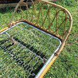 Vintage rattan basket bed
