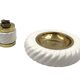 Tommaso Barbi, Smoking set white ashtray and table lighter, B Ceramiche, ca. 1970