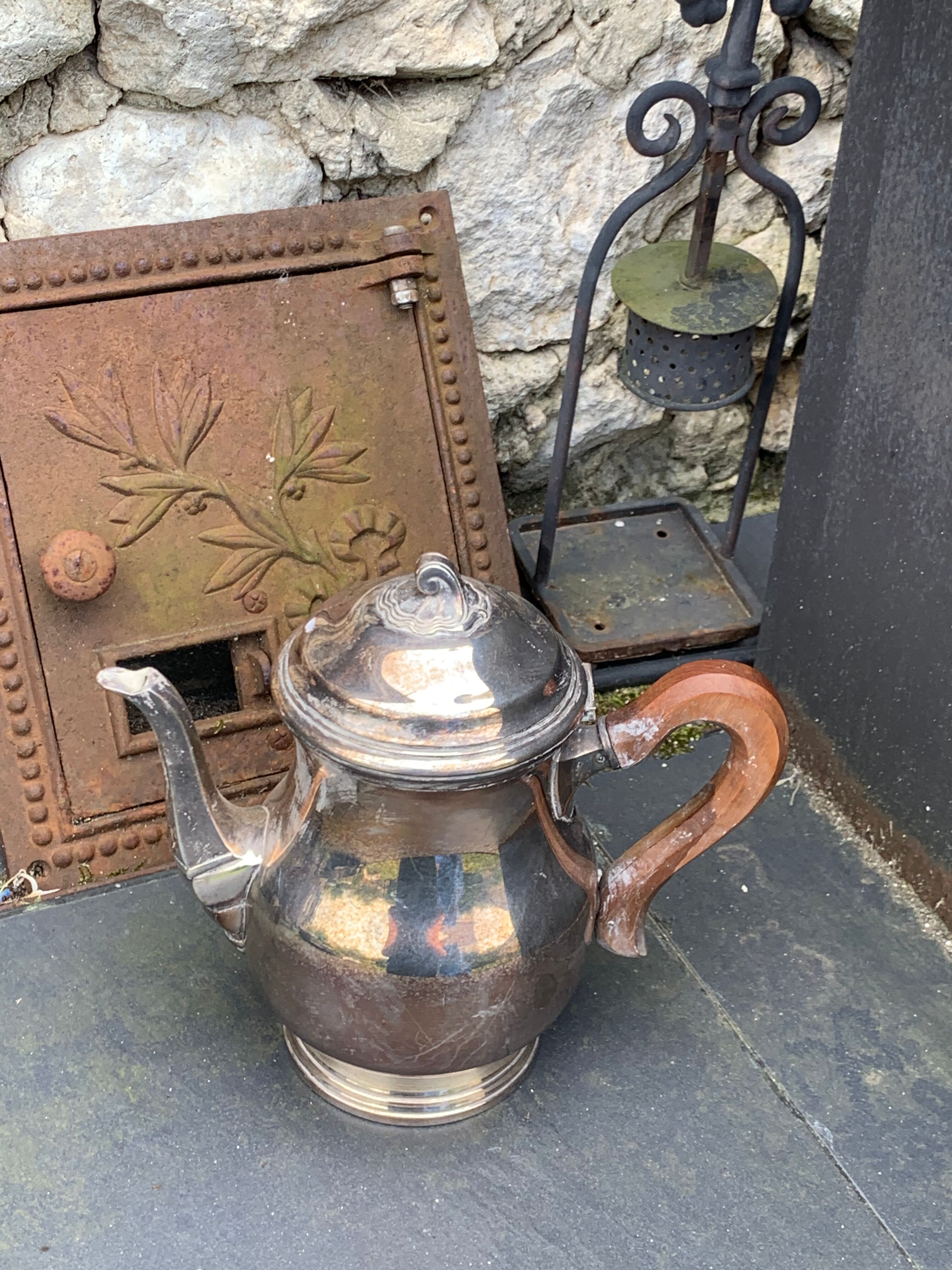 Coffee set in silver metal Orbrille hallmark