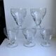 Set of 5 crystal wine glasses engraved 60s