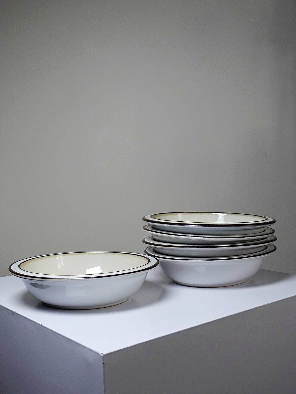 8 bowls/deep plates Denby England in stoneware vintage 80s-90s