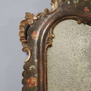 Antique lacquered wooden mirror, Italy, late 19th century.
