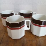 4 tasses Villeroy et Boch modèle avant-garde vintage 70