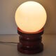 Lampe bois laqué et opaline vintage