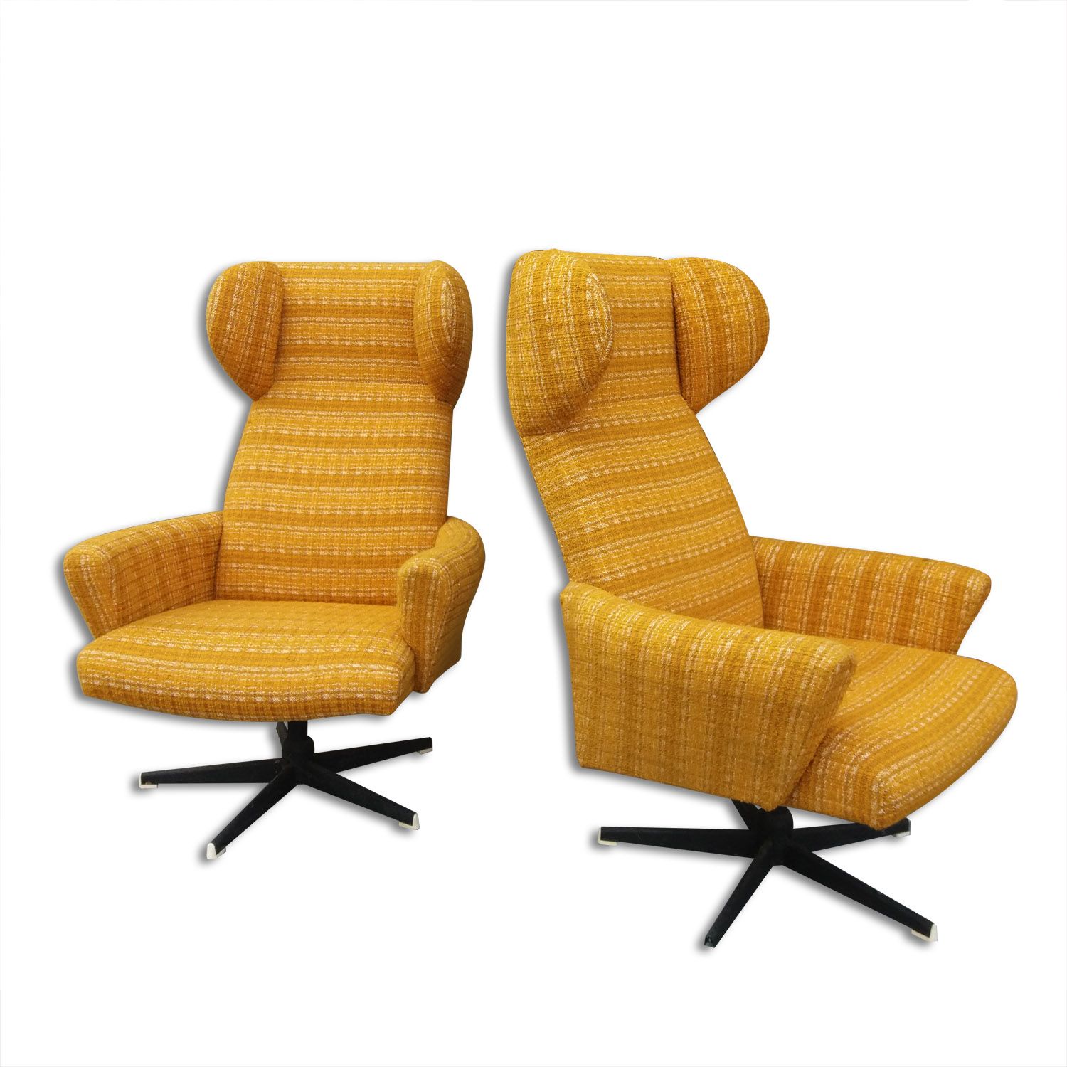 Pair of swivel chair zipper, produced by Drevotvar 1970's