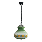 Suspension Monte-and-Lower 1970s in Floral Opaline Glass