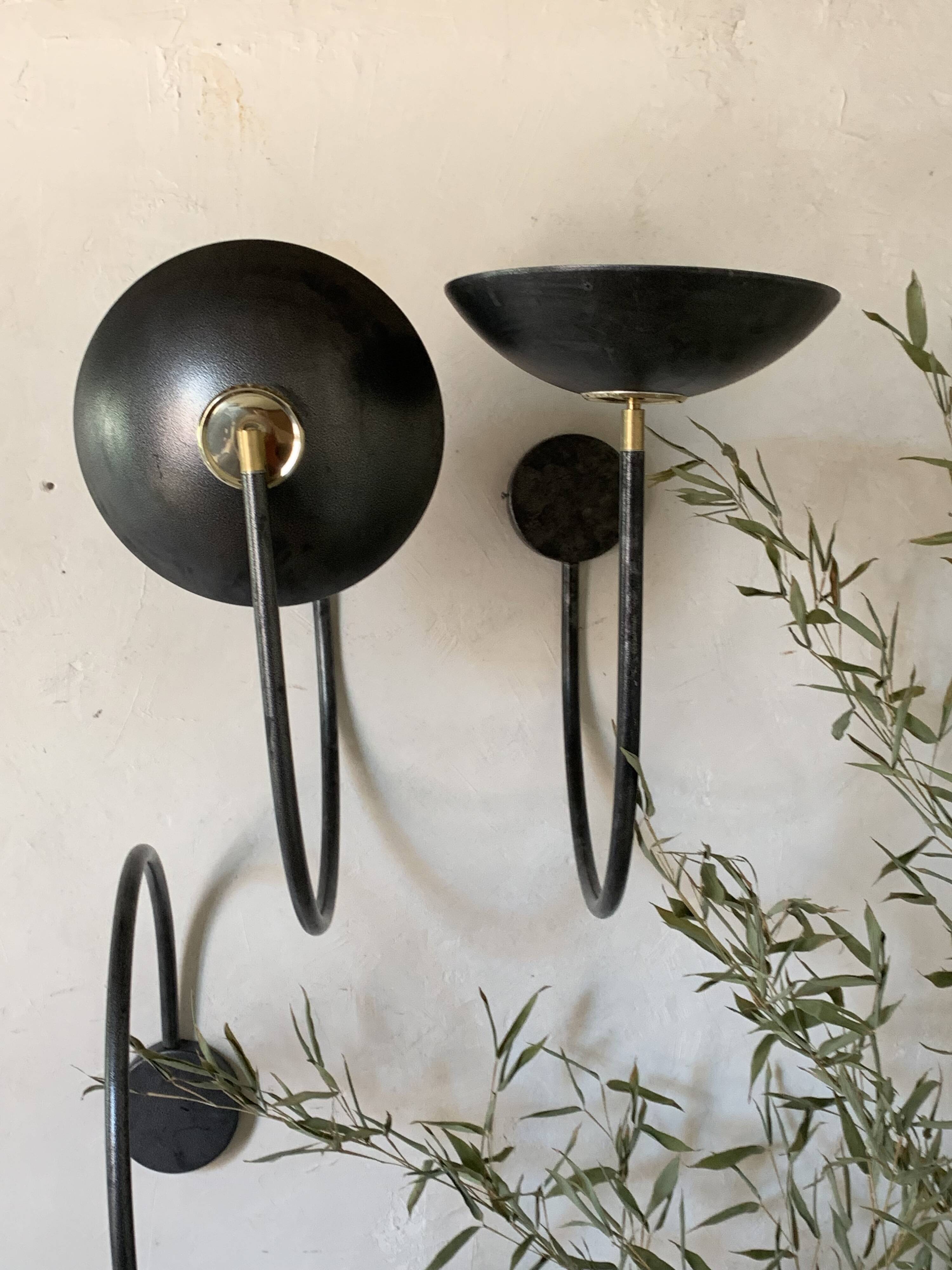 Pair of vintage black wall lights
