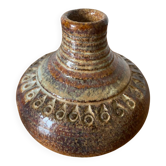 Old Lamp Base Vintage Brown Glazed Stoneware Soliflore #D437
