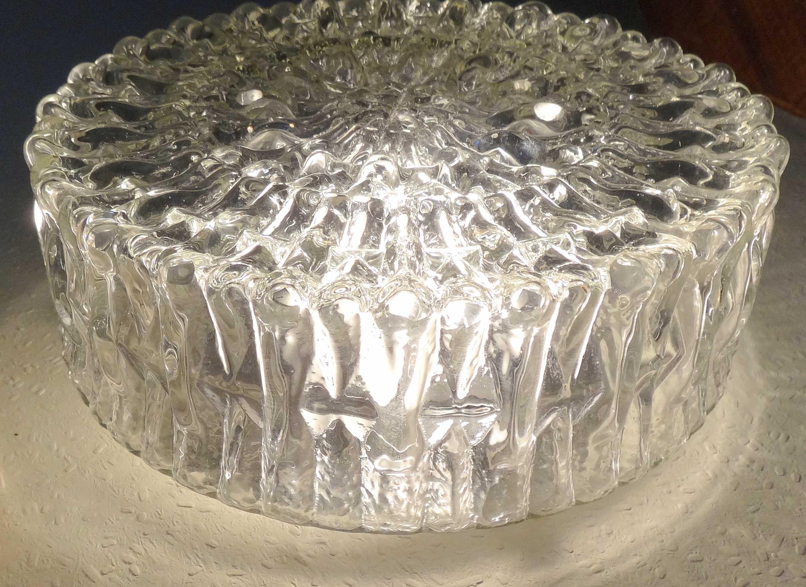 Round cleated vintage glass ceiling