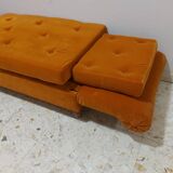 Sofa, daybed art deco, orange velvet