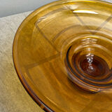 Large Art Deco amber glass bowl