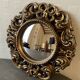 Vintage convex witch mirror – carved gilded wood – 1960s