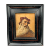 Portrait homme a la barbe renaissance cadre bois