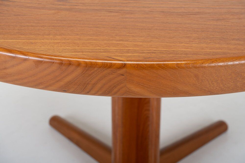 Round extendable teak dining table by Bramin, 1960s