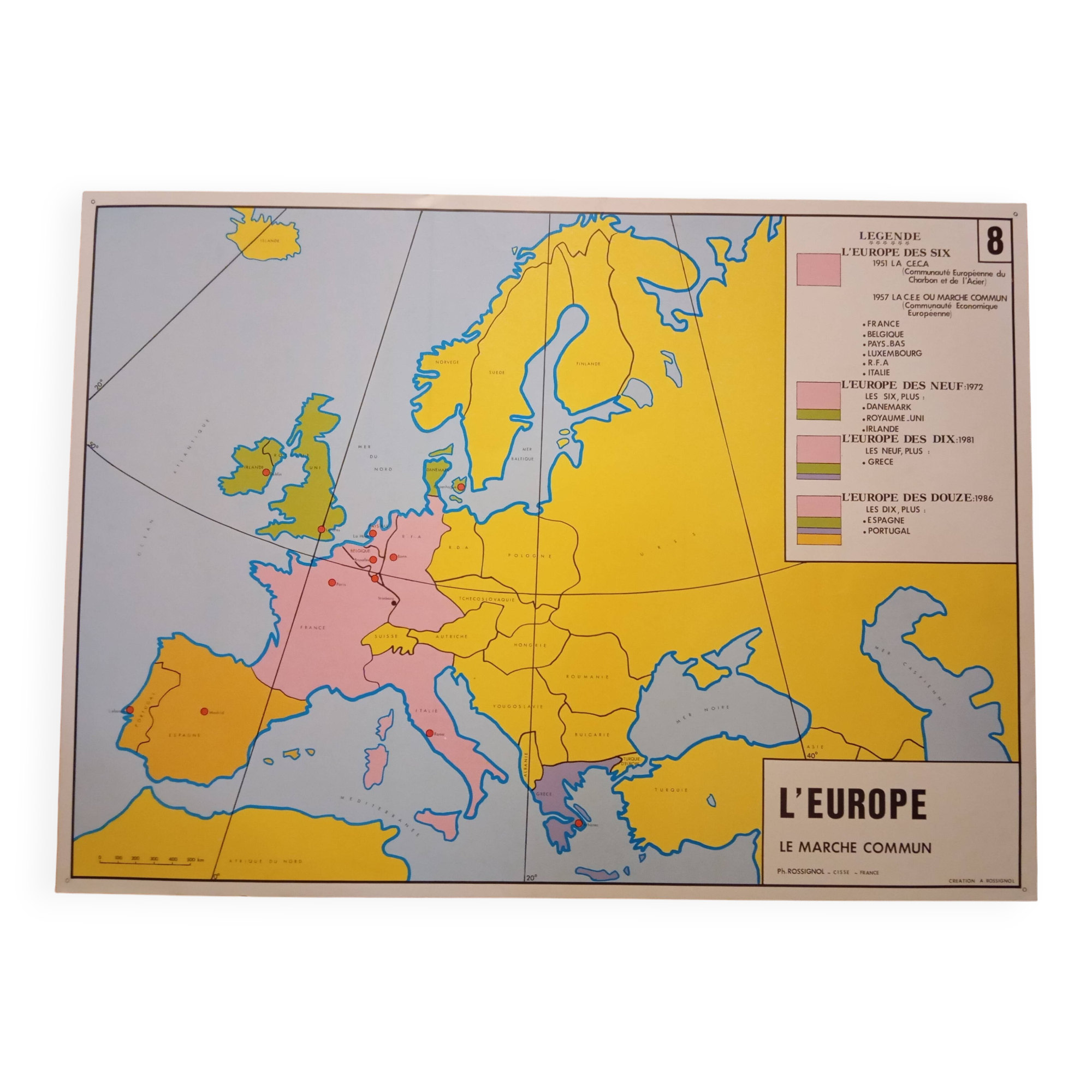 School map: europe political map n°7 / europe the common market n°8