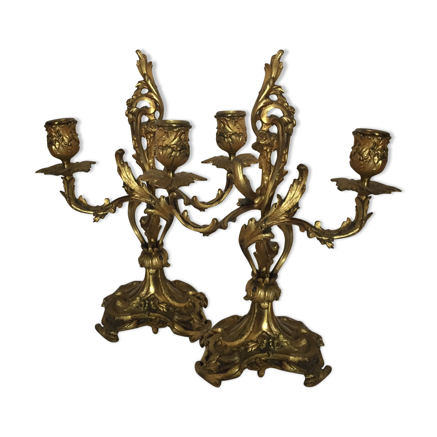 Paire de chandeliers en bronze