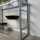 Pair of chrome and glass shelves from the 70s