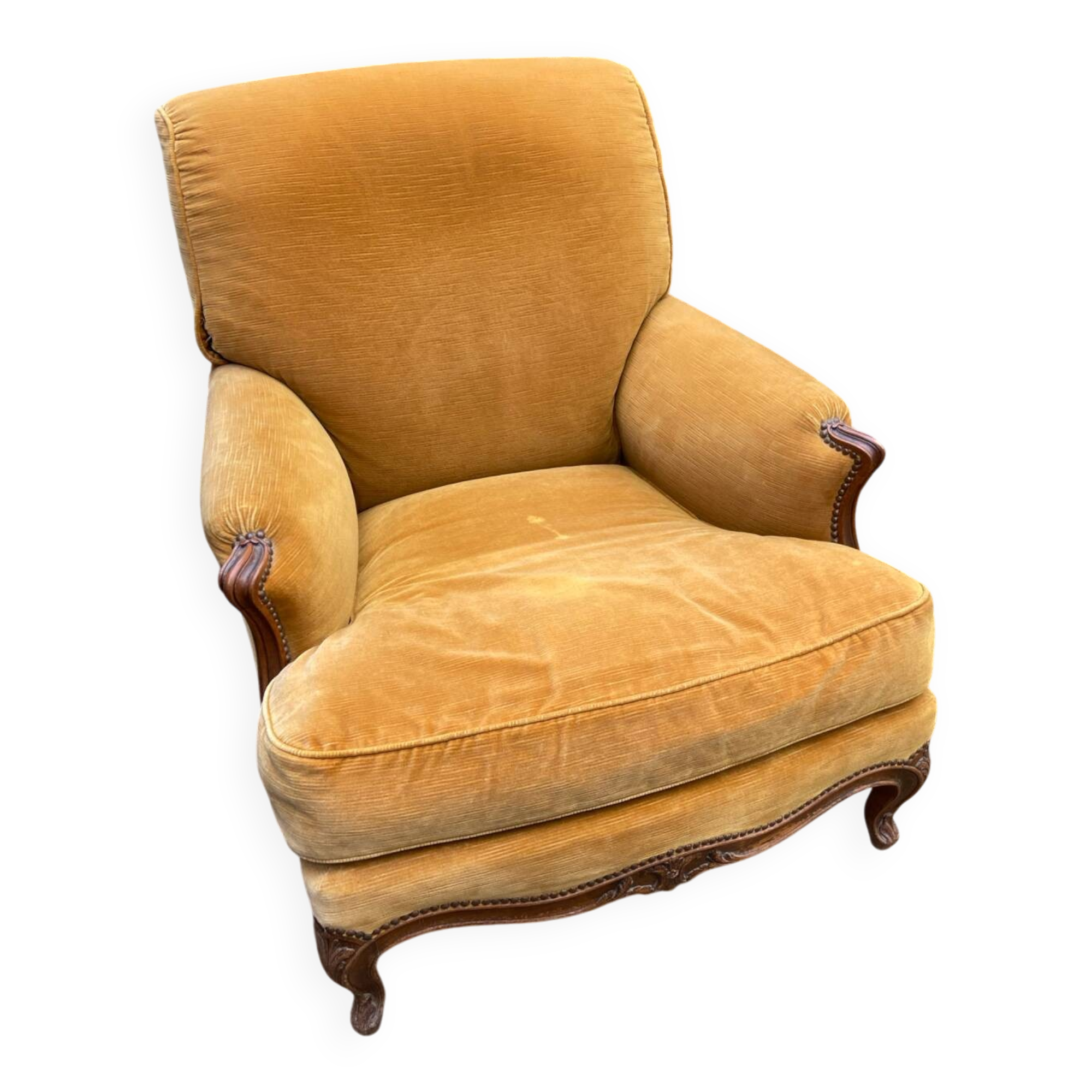 Louis XV style armchair/bergère from the early 20th century.