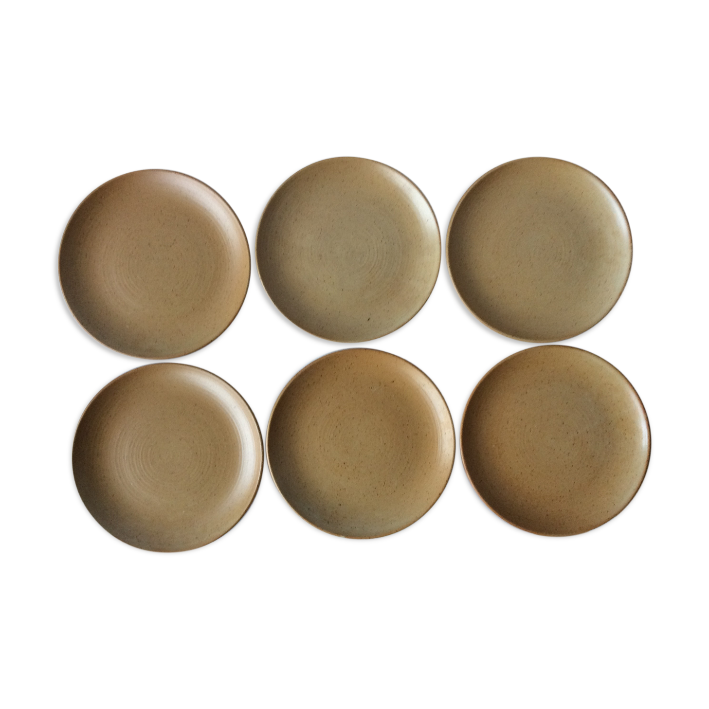 Set of 6 dessert plates made of sandstone