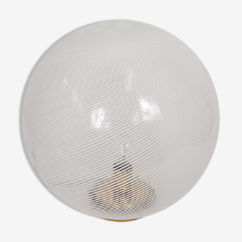 Table lamp sphere white brass base venini