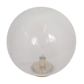 Table lamp sphere white brass base venini