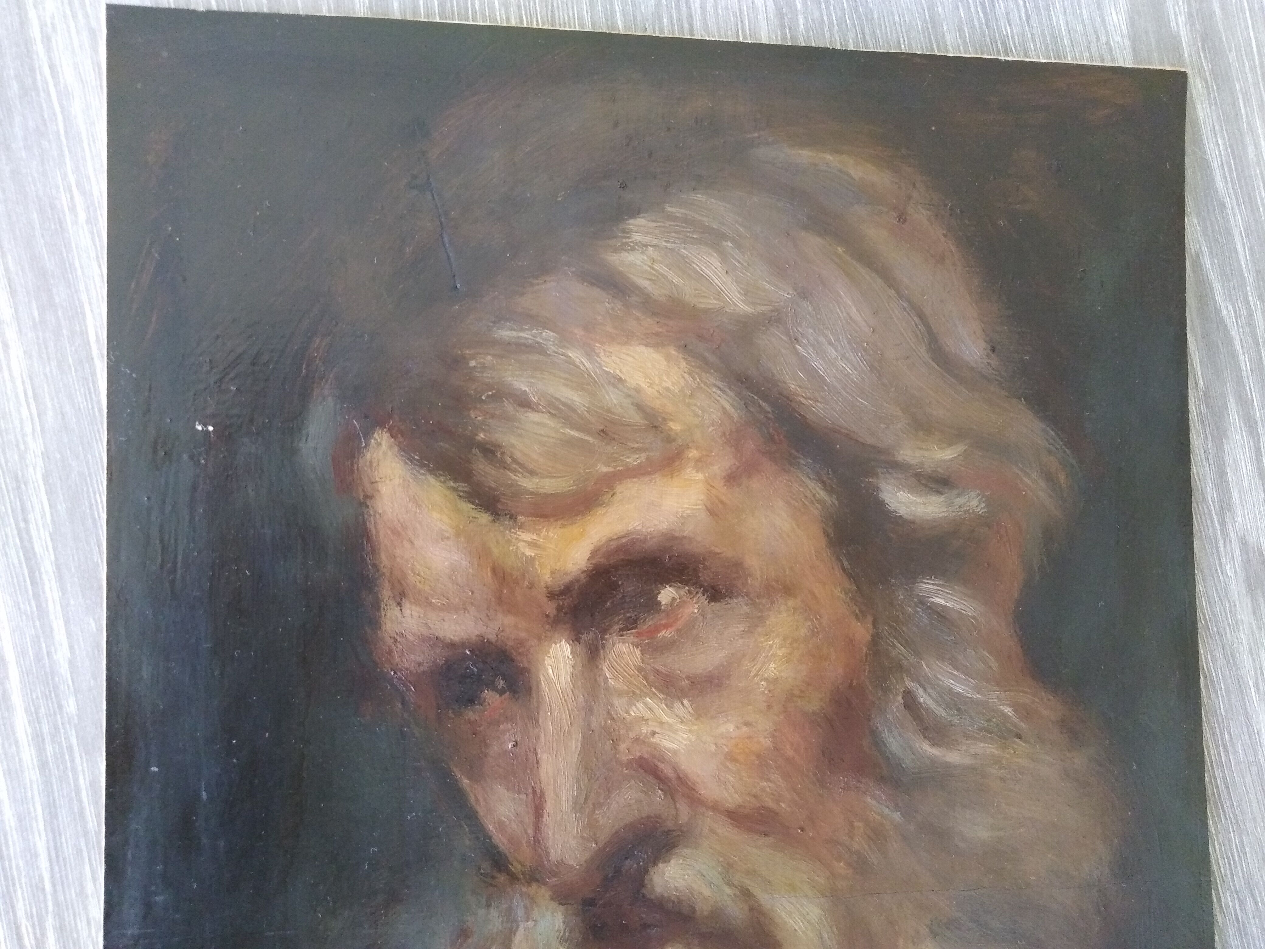 Oil on Panel portrait 1861 Spanish School